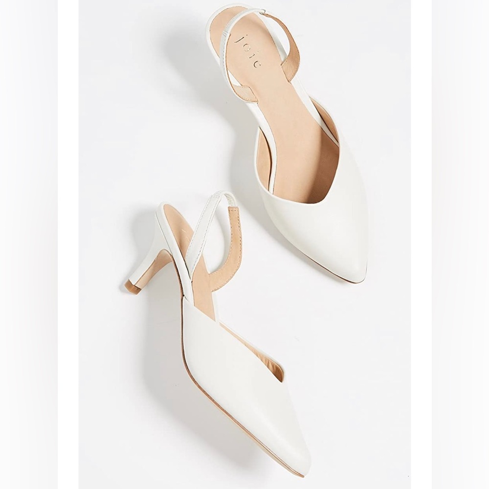 Joie Ralino Sling-back Leather Ivory Kitten Heel Pump